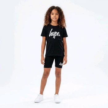 Черный костюм для девочки футболка и велосипедки hype 134-140 см (9-10Y)