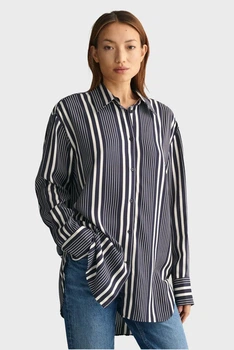 Жіноча темно-синя сорочка у смужку REL STRIPED Gant 38 4300285