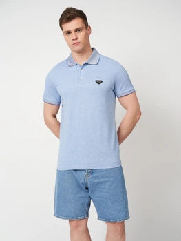 Поло мужское Emporio Armani 11721 L Голубое (smt2000000044804)