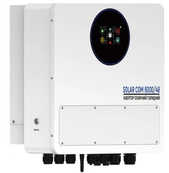 Гібридний інвертор ARUNA SOLARCOM 6000/48 (6kW, 48A, 125А, Wi-Fi)