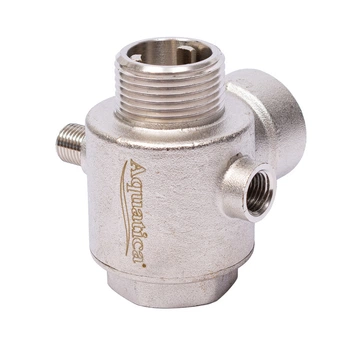 Соединитель пятивыводной + обратный клапан 80мм M1”×F1”×F1”×M1/4”×F1/4” Silver 480г AQUATICA (779601)