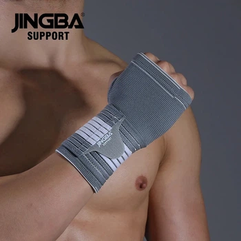 Компрессионные перчатки для поддержки запястья и пальцев JINGBA grey L