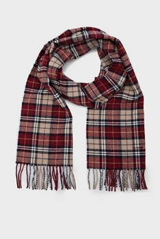 Чоловічий бордовий клітковий шарф MULTI CHECK SCARF Gant OS 9920204