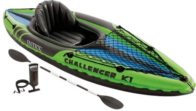 Надувний каяк Intex Challenger K1 668305 Black and Green (6941057463056)
