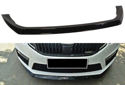 Губа під передній бампер для Skoda Octavia 3 A7 RS 2013-2017, чорний глянець
