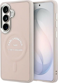 Чохол Karl Lagerfeld Embossed Ring RSG Logo MagSafe для Samsung Galaxy S26 Pink (KLHMS26SPSKRSGEP)