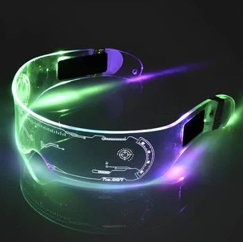 Яркие светодиодные очки RESTEQ — стильные LED El очки с 7 цветами подсветки, эффектный аксессуар для вечеринок и праздников