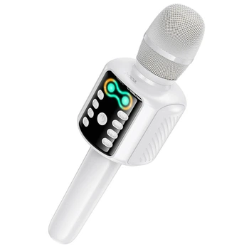 Микрофон Bluetooth Hoco L24 Shine karaoke (1200mAh, 5W) Белый