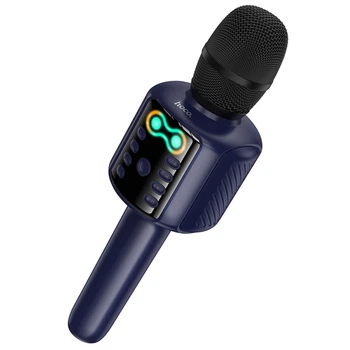 Микрофон Bluetooth Hoco L24 Shine karaoke (1200mAh, 5W) Синий