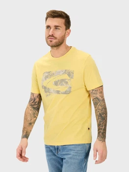 Футболка хлопковая длинная мужская Camel Active T-Shirt 1/2 Arm 409700-5T02-62 M Желтая с принтом (4064478972012)