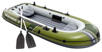Надувная Лодка Интекс Intex Seahawk 3 с надувными сиденьями 295 x 137 x 43 см Трёхместная