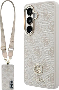 Etui Guess 4G Big Rhinestone Triangle Strap MagSafe do Samsung Galaxy S26 Pink (GUHMS26SP4G4DCSP)