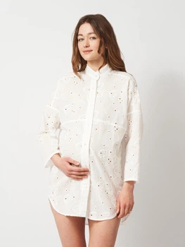 Батистова сорочка для вагітних та мам, які годують KOKO Boutique біла S/M