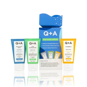 Подарунковий набір для тіла Q+A Bodycare Heroes Gift Set, 3 х 50 мл