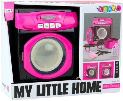 Pralka zabawkowa LeanToys My Little Home z akcesoriami i efektami 8 elementów 714143 (5905991061205)