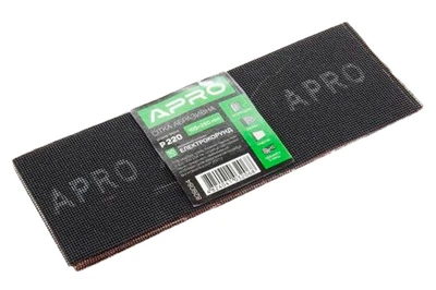Сітка шліфувальна абразивна Apro 105 x 280 мм x Р220 (в упаковці 10 шт.)