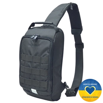 Рюкзак через одно плечо (слинг) Derby 012602 Sling Black — Мужской однолямочный городской рюкзак, Cordura 500D черный