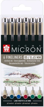 Zestaw linerów Sakura Pigma Micron 05 6 szt (8712079421762)