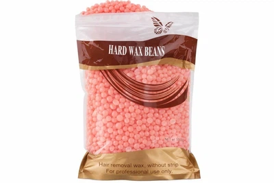 Горячий пленочный воск в гранулах Hard Wax Beans Pink 1000 г – профессиональный воск для депиляции без полосок, воск для удаления