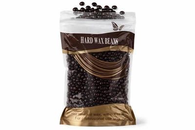 Горячий воск в гранулах Hard Wax Beans Chocolate 1000 г – пленочный воск для депиляции без полосок, профессиональный воск