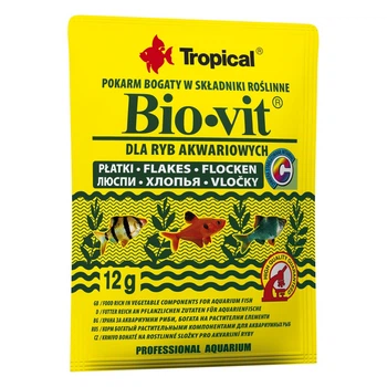 Корм для аквариумных рыб Tropical Bio-Vit для травоядных хлопья 12 г (MLZ6437)