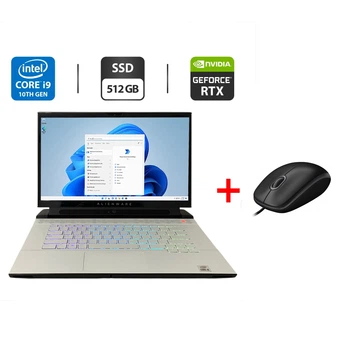 Игровой ноутбук Dell Alienware 15 R3 / 15.6" (3840x2160) OLED / Intel Core i9-10980HK (8 (16) ядер по 2.4 - 5.3 GHz) / 32 GB DDR4 / 512 GB SSD / nVidia GeForce RTX 2080 Super Max-Q, 8 GB GDDR6, 256-bit / WebCam б/у + Подарок Проводная мышь / USB