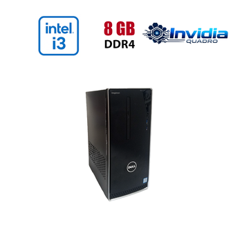 Игровой ПК Dell Inspirion 3668 Tower / Intel Core i3-7100 (2 (4) ядра по 3.9 GHz) / 8 GB DDR4 / 256 GB SSD / nVidia Quadro P620, 2 GB GDDR5, 128-bit / Wi-Fi+Bluetooth / DVD / Win 10 Home Lic б/у