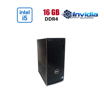 Ігровий ПК Dell Inspirion 3668 Tower / Intel Core i5-7400 (4 ядра по 3.0 - 3.5 GHz) / 16 GB DDR4 / 512 GB SSD / nVidia Quadro P620, 2 GB GDDR5, 128-bit / Wi-Fi+Bluetooth / DVD / Win 10 Home Lic б/в