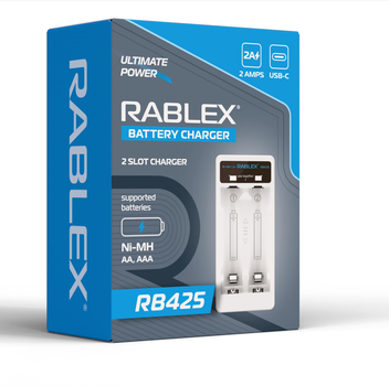Зарядное устройство Rablex RB425 2xAA AAA 2A Type-C