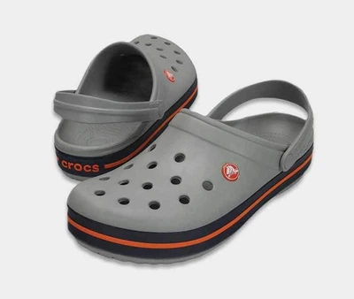 Крокси сабо чоловічі Crocs Crocband Light Grey/Navy 45 сірі