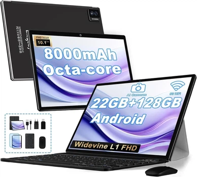 Планшет 10.1" Biegedy B29 6+16/128Gb 8 ядер Android 14 8000 mAh Черный Б/В