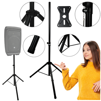 Стійка для колонок DNA BOX 2 tripod металева Чорна (5908249833500)