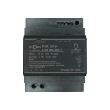 Блок живлення Biom Professional DC24 100W BHDR-100-24 4,2A під DIN-рейку (00-00027985)