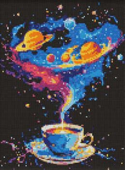 Алмазна мозаїка, (AMO8005) Космічний вихор з голограмними стразами (AB) ©art_selena_ua, 30 х 40 см