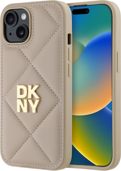 Панель DKNY Quilted Stack Logo для Apple iPhone 15 Beige (DKHCP15SPQDSLE)