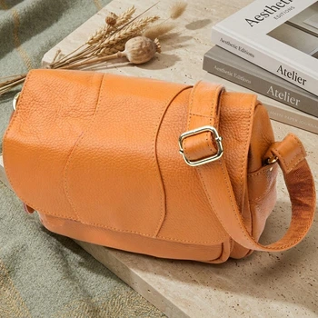 Містка повсякденна сумка з натуральної шкіри для жінок Vintage bg229fash68 Рудий