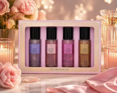 Подарунковий набір спреїв (4 шт.) Victoria's Secret Most Loved Shimmer Mists Gift Set Mini Mist (з шимером)