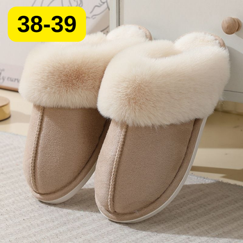 Slippers Жіночі домашні капці з хутром — теплі, м’які, закриті тапочки для дому 38-39 бежевий KT8003822
