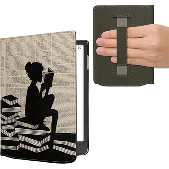 Обкладинка чохол з ремінцем для руки kwmobile Flip Handstrap для PPocketBook 743K3 InkPad Color 3 Girl and Books