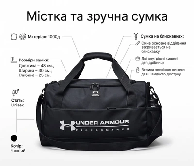 Сумка дорожня спортивна тканинна Intruder унісекс для зберігання та перевезення чорна