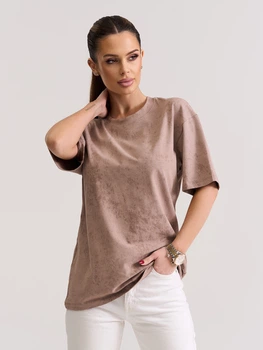 Оверсайз кулирная футболка принт тай-дай ISSA PLUS 15555 XXL бежевая (issa2007682812684)