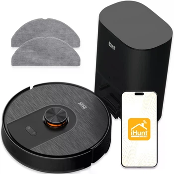 Робот пылесос iHunt BRO Robo Clean V6 AutoBase со шваброй (влажная уборка), всасывание 5000 Па, HEPA-фильтрация, 3 л бак для мусора, 120 минут работы, управление через приложение