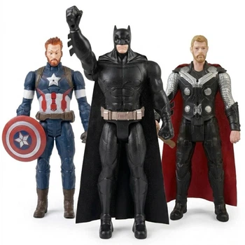 Игровой набор больших фигурок Batman, Captain America, Thor - супергерои 30 см (3 шт) со звуком и светом