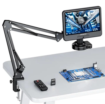 Цифровий мікроскоп Andonstar AD109A 10.1" LCD, 260X, 1080P, 56 LED + кільцева підсвітка, пульт, MicroSD 32GB, для пайки PCB/SMD