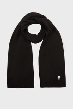 Жіночий чорний шарф K IKONIK 2.0 KNIT SCARF Karl Lagerfeld OS 246W3306