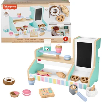 Дерев’яний набір для гри Fisher-Price Wood кафе 20 елементів 689018 (194735238675)