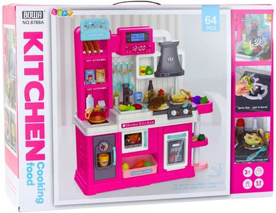 Кухня LeanToys с циркуляцией воды с аксессуарами 64 элементов розовый 745867 (5905991084402)