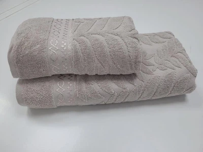 Набор 2 махровых полотенца для ванной LUX COTTON AKASYA, пісочний 70*140см + 50*90см