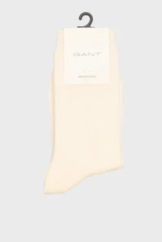 Жіночі білі шерстяні носки MERINO WOOL RIB SOCKS Gant 36-38 4960243