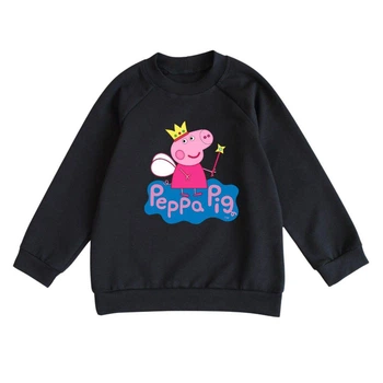 Свитшот детский черный с принтом Peppa Pig Свинка Пеппа DM-11044 92 см